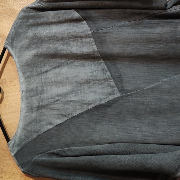 Pretty Angel Graphite Linen Blend Layered Top Eyelet Shabby Chic Lagenlook Sz XL - Picture 8 of 10